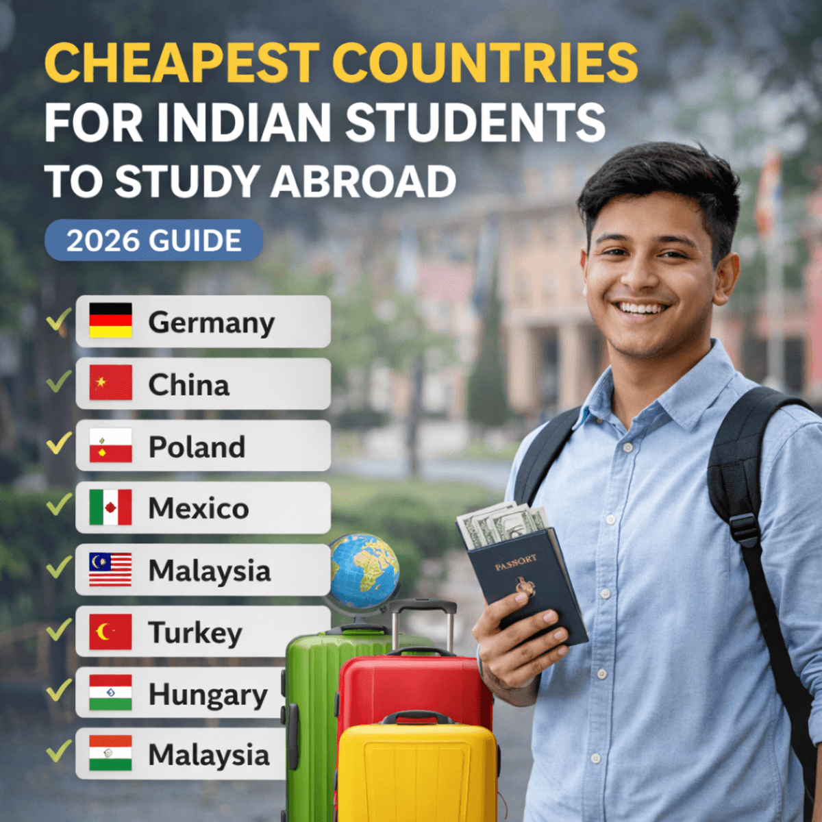 cheapest countries for Indian students to study abroad